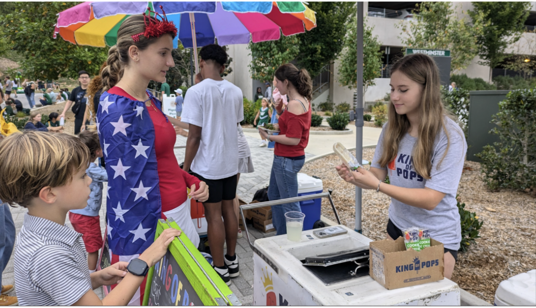 Students gather at King of Pops.